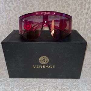 Pink Versace Shield Sunglasses